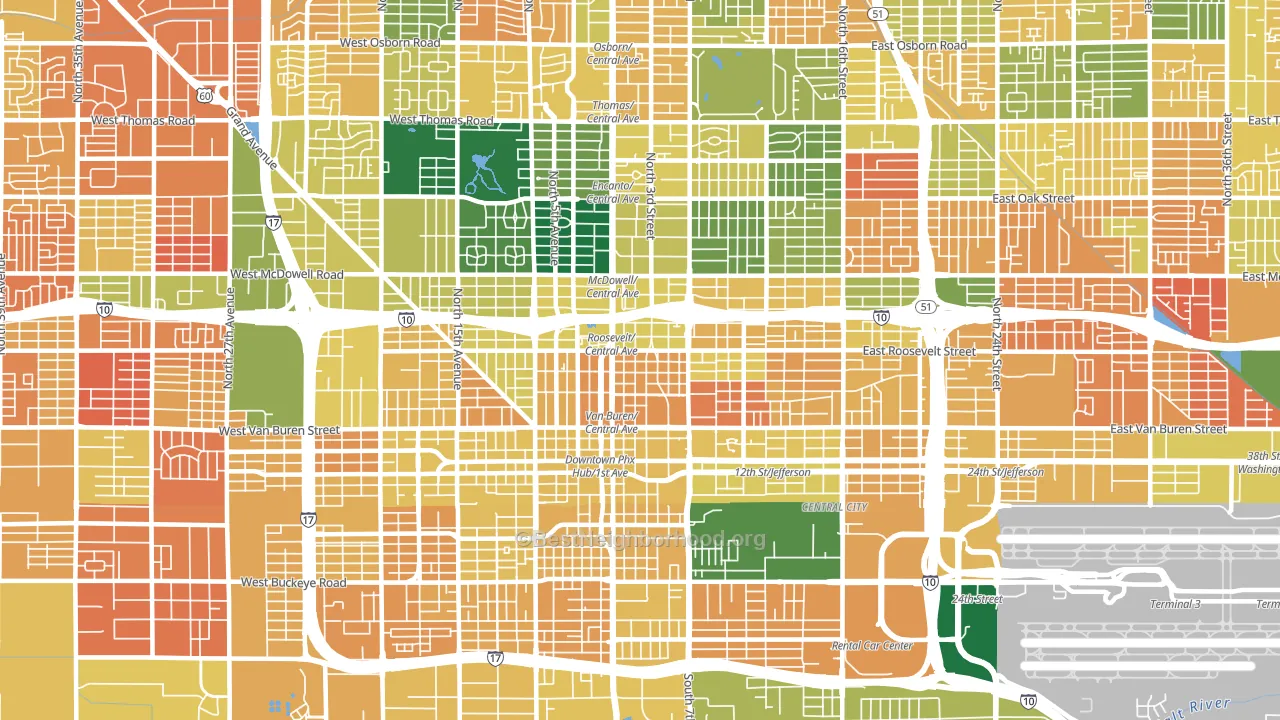 85004, AZ block-group voter-turnout map