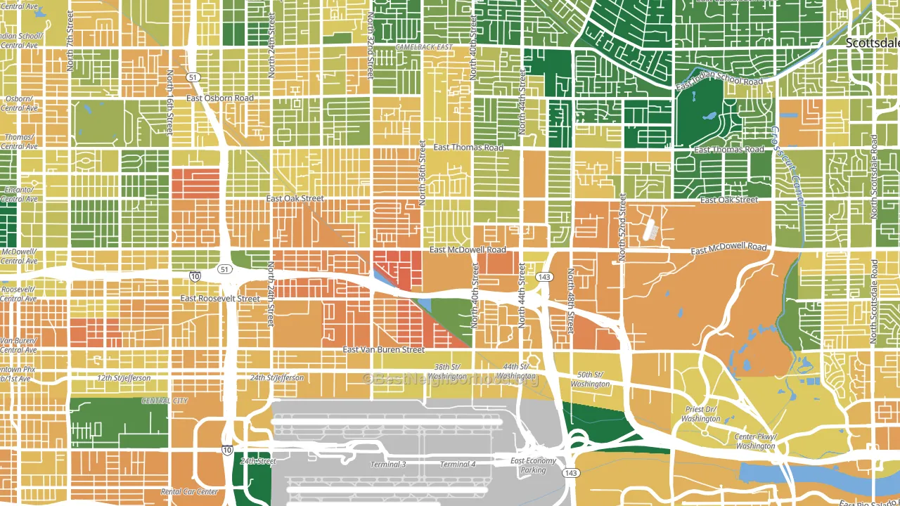 85008, AZ block-group voter-turnout map