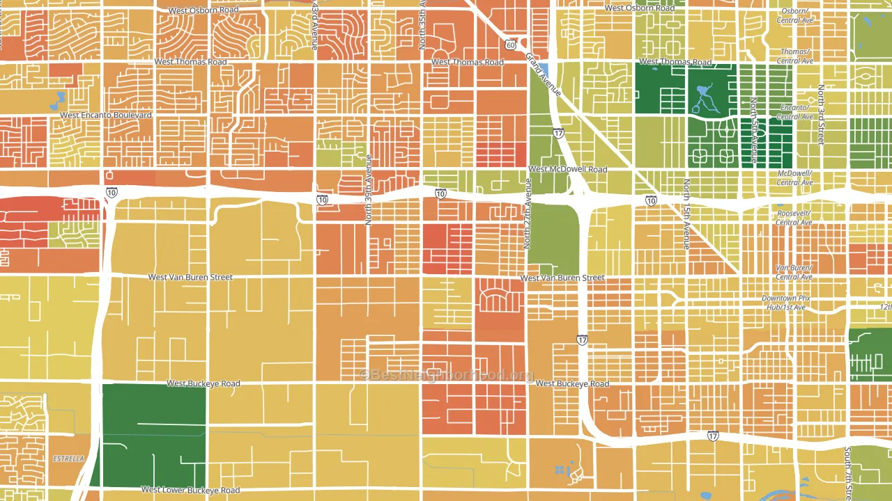 85009, AZ block-group voter-turnout map