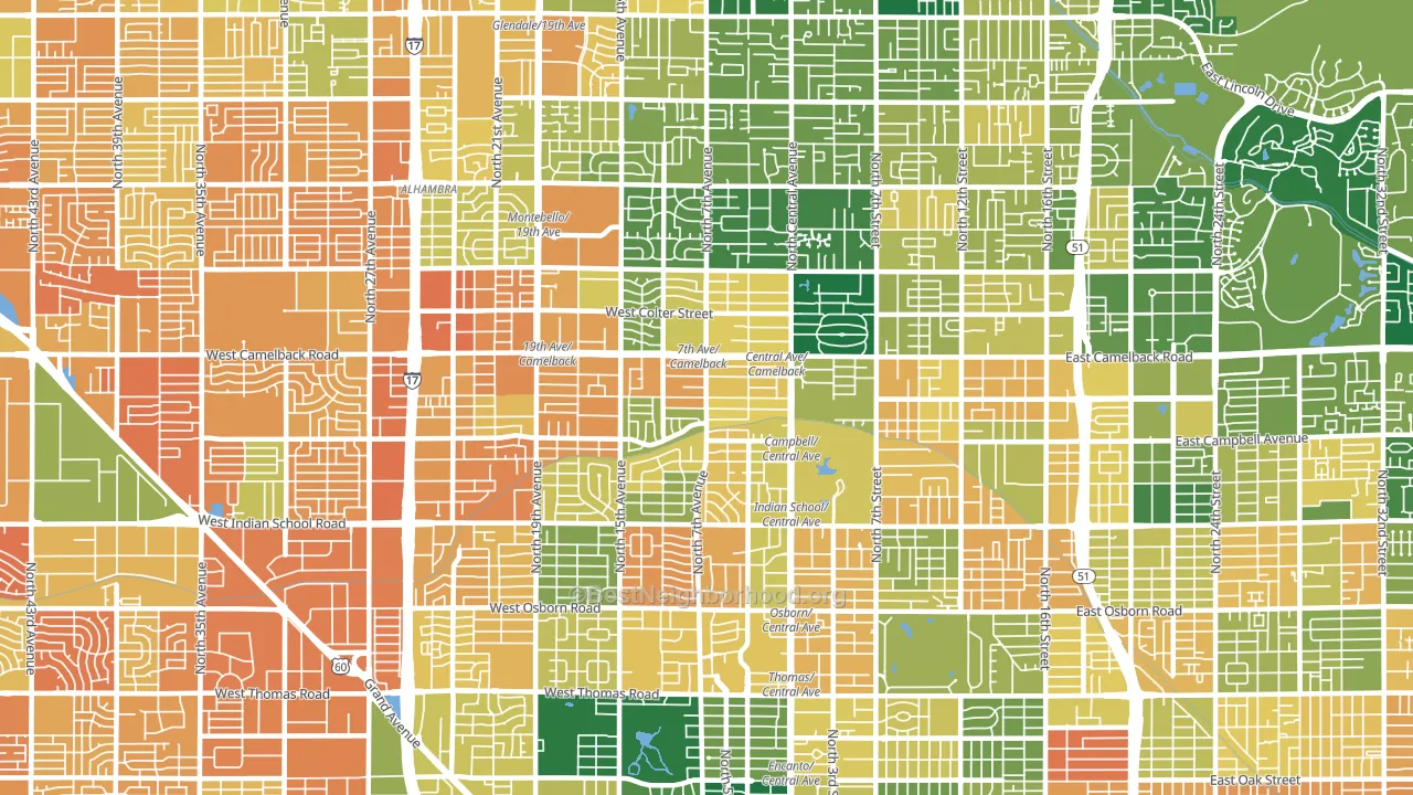 85013, AZ block-group voter-turnout map