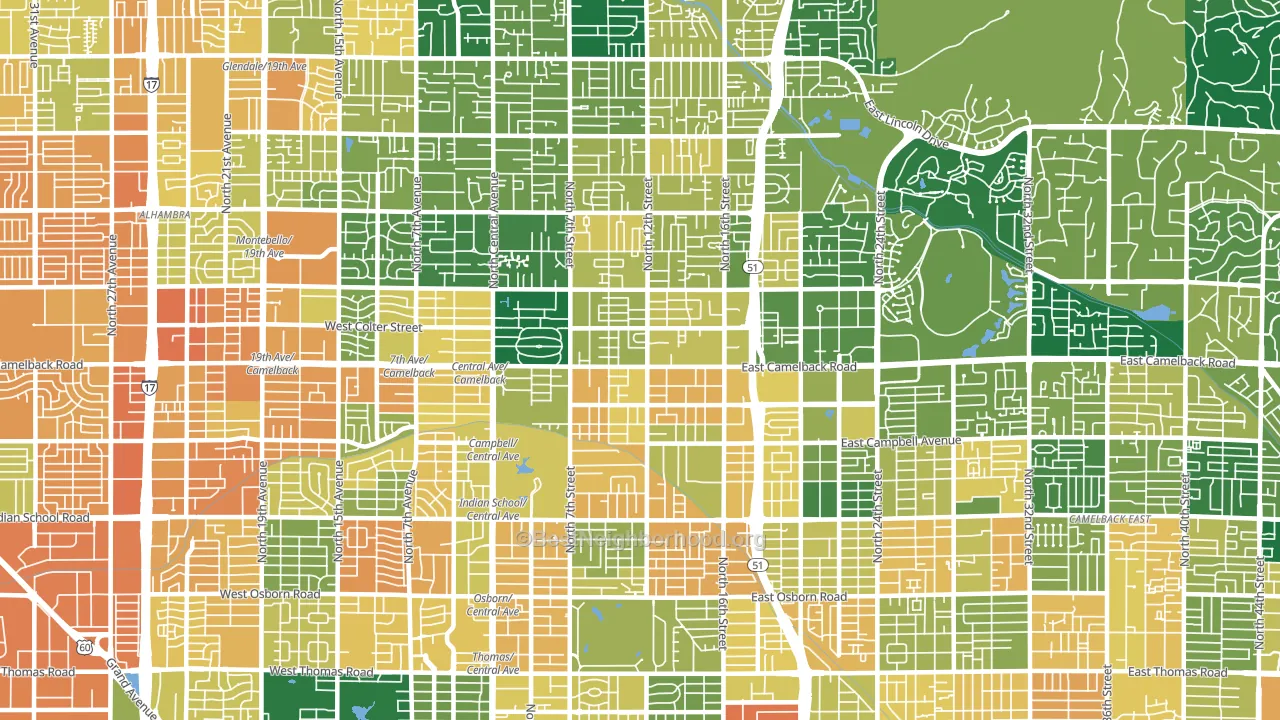 85014, AZ block-group voter-turnout map