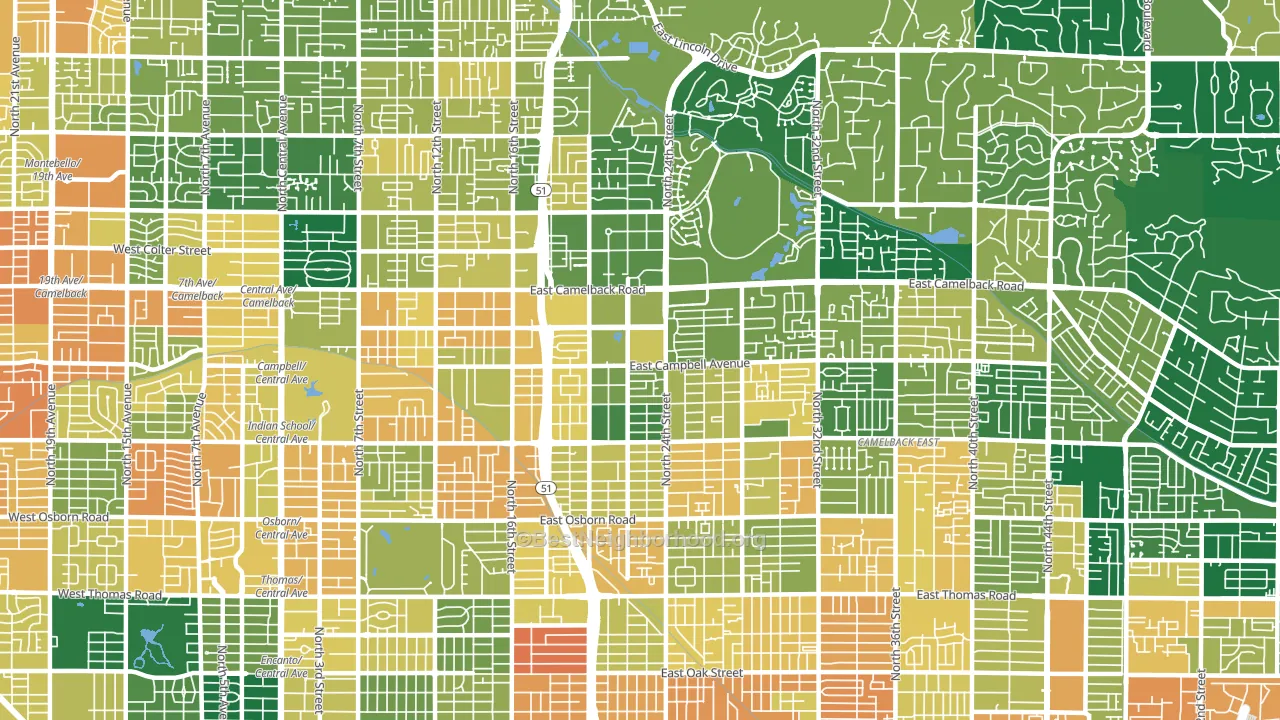 85016, AZ block-group voter-turnout map