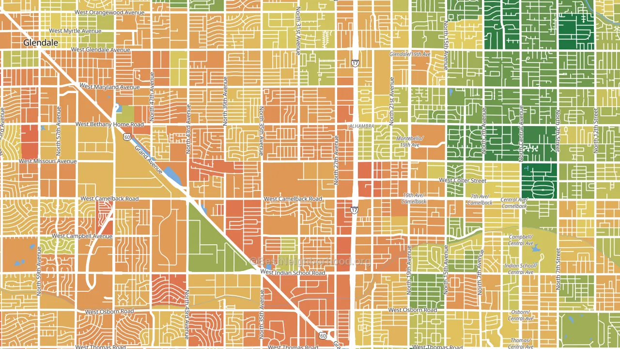 85017, AZ block-group voter-turnout map
