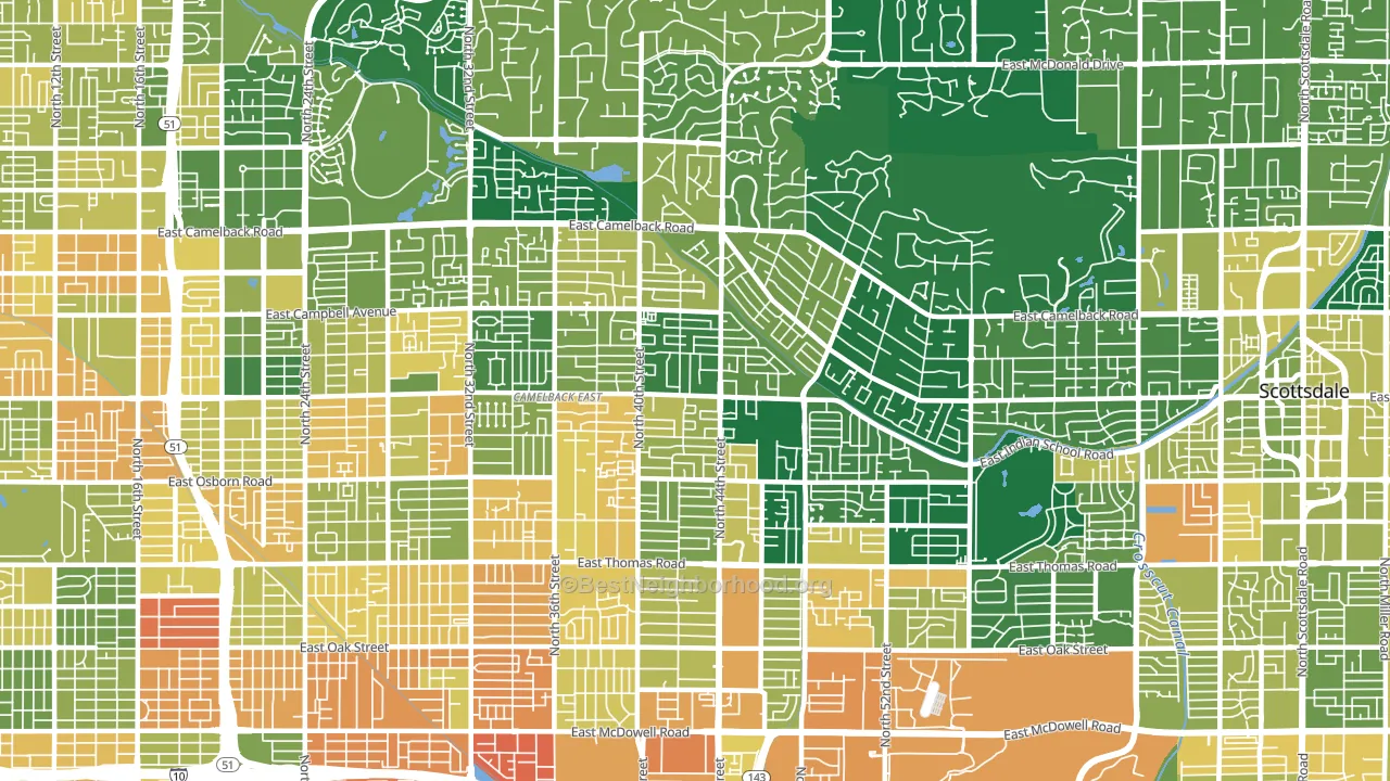 85018, AZ block-group voter-turnout map