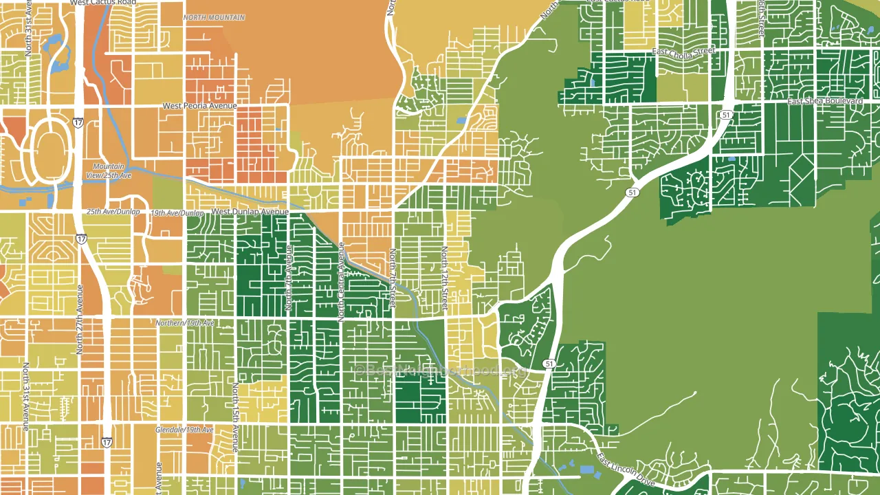 85020, AZ block-group voter-turnout map