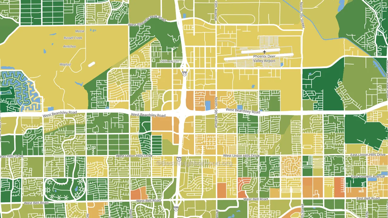85027, AZ block-group voter-turnout map