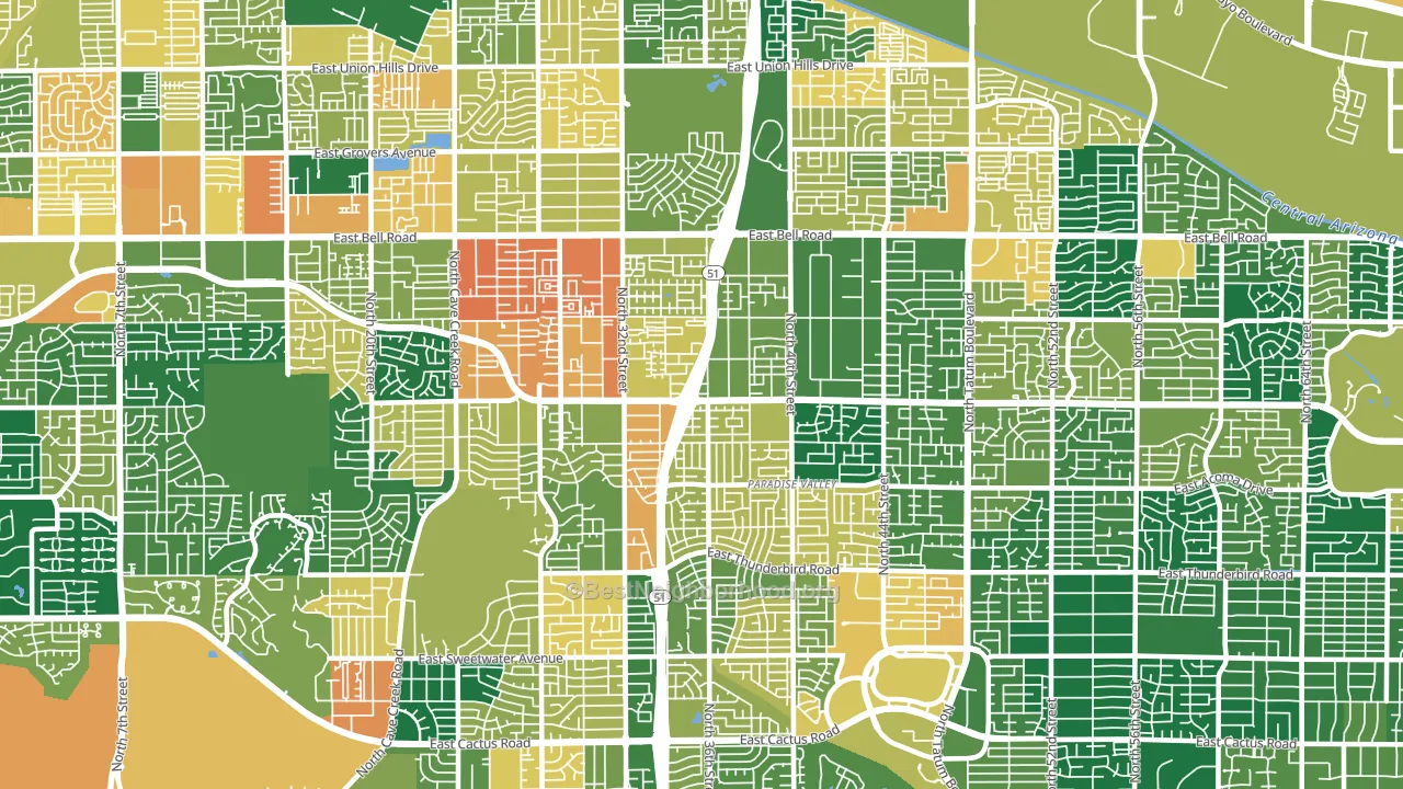 85032, AZ block-group voter-turnout map