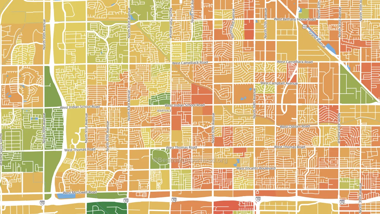 85033, AZ block-group voter-turnout map