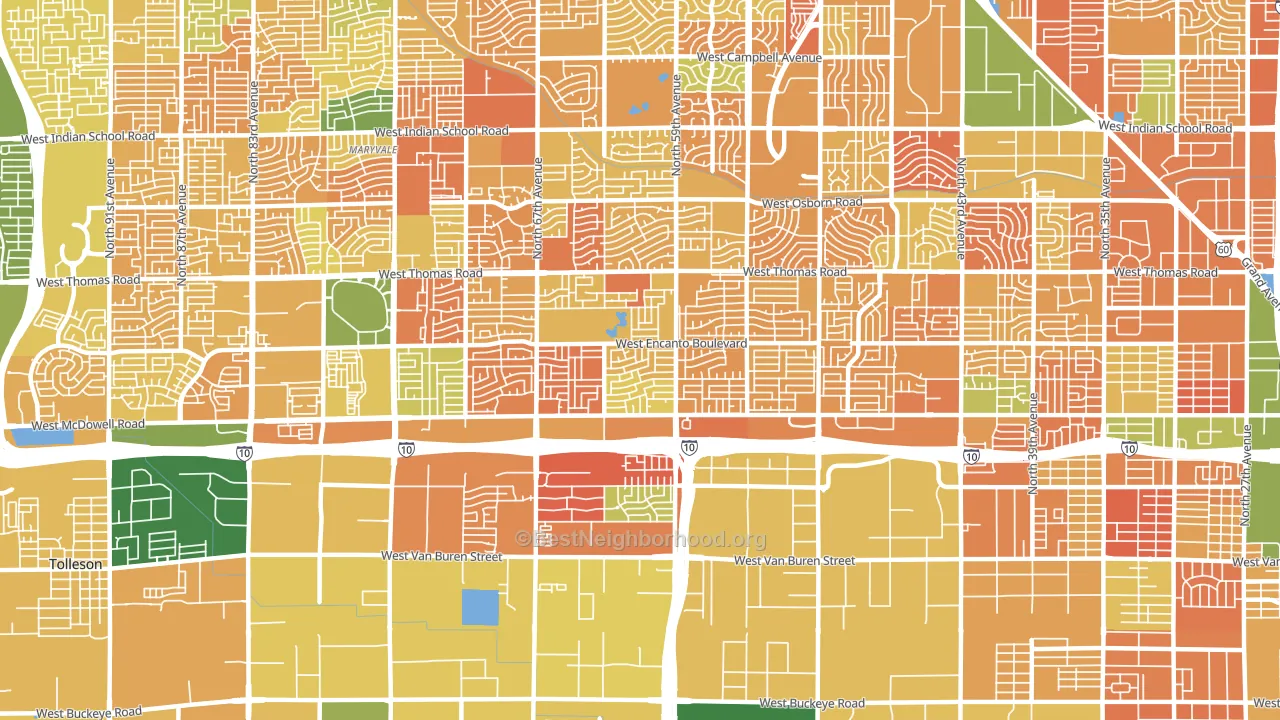 85035, AZ block-group voter-turnout map