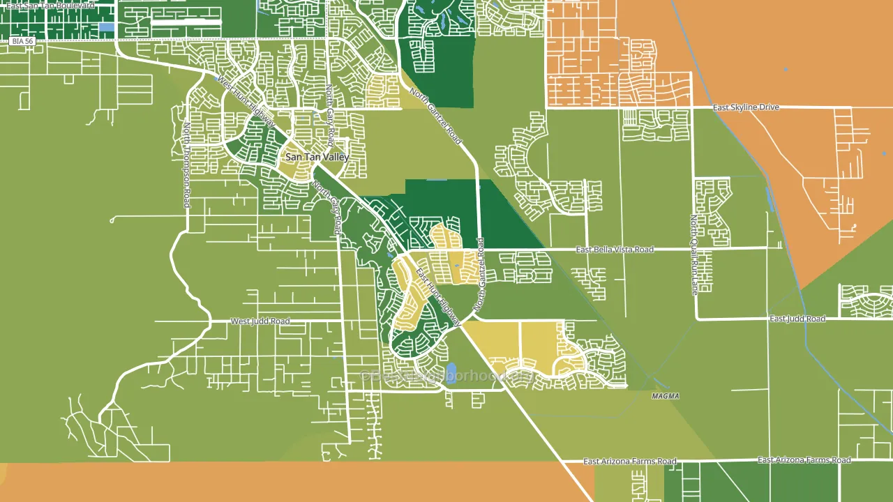 85143, AZ block-group voter-turnout map
