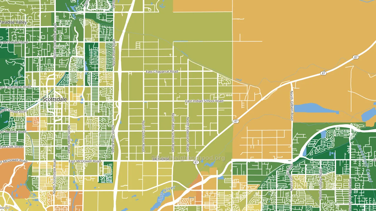 85256, AZ block-group voter-turnout map