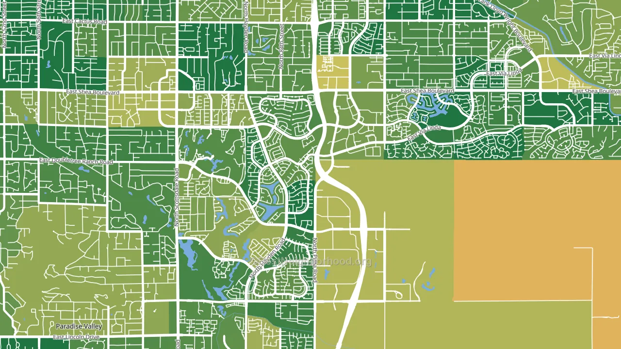 85258, AZ block-group voter-turnout map