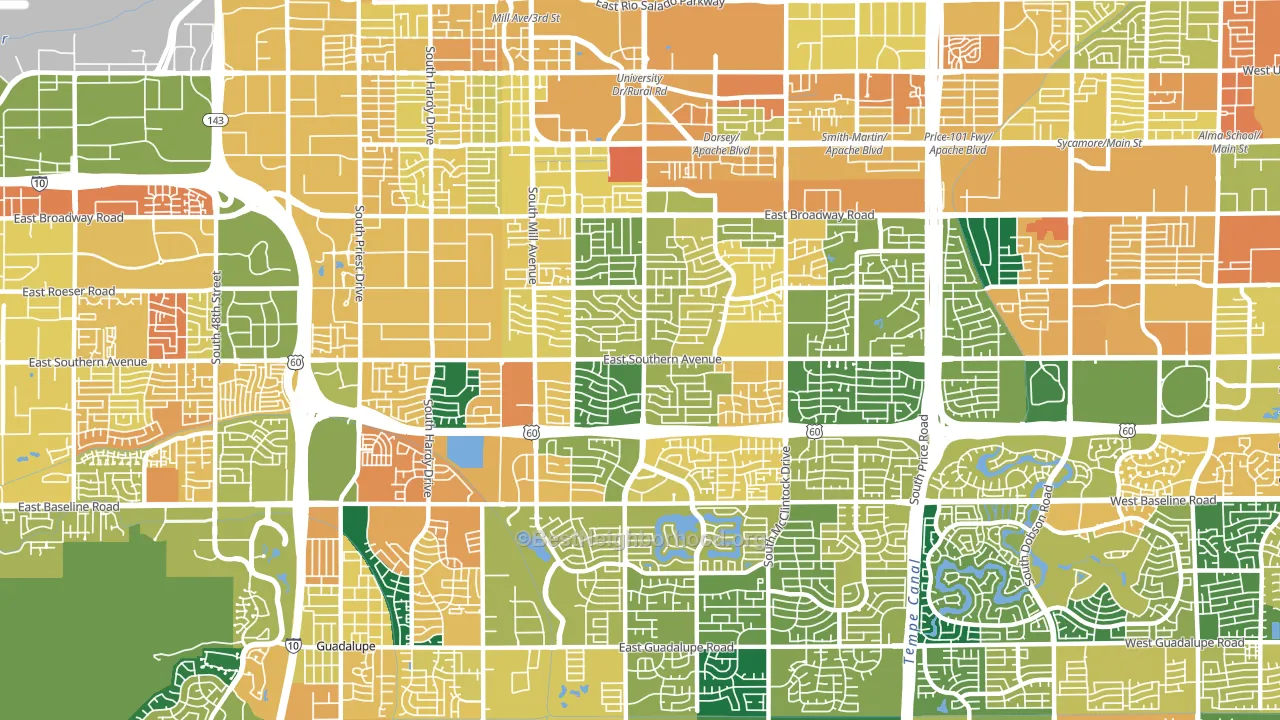 85282, AZ block-group voter-turnout map