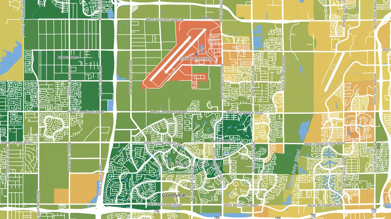 85340, AZ block-group voter-turnout map