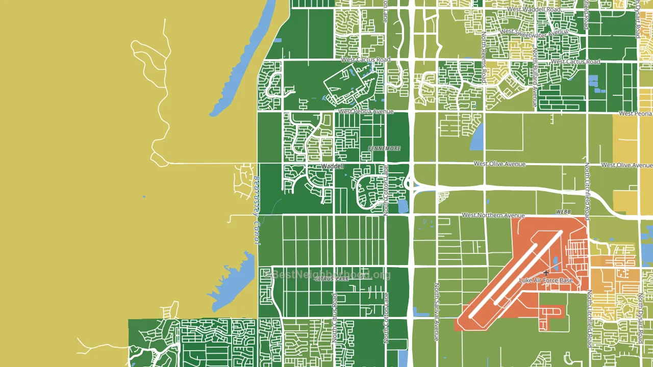 85355, AZ block-group voter-turnout map