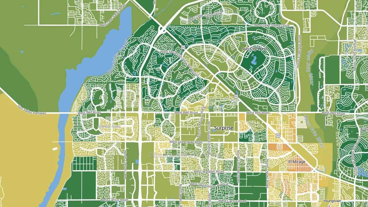 85374, AZ block-group voter-turnout map