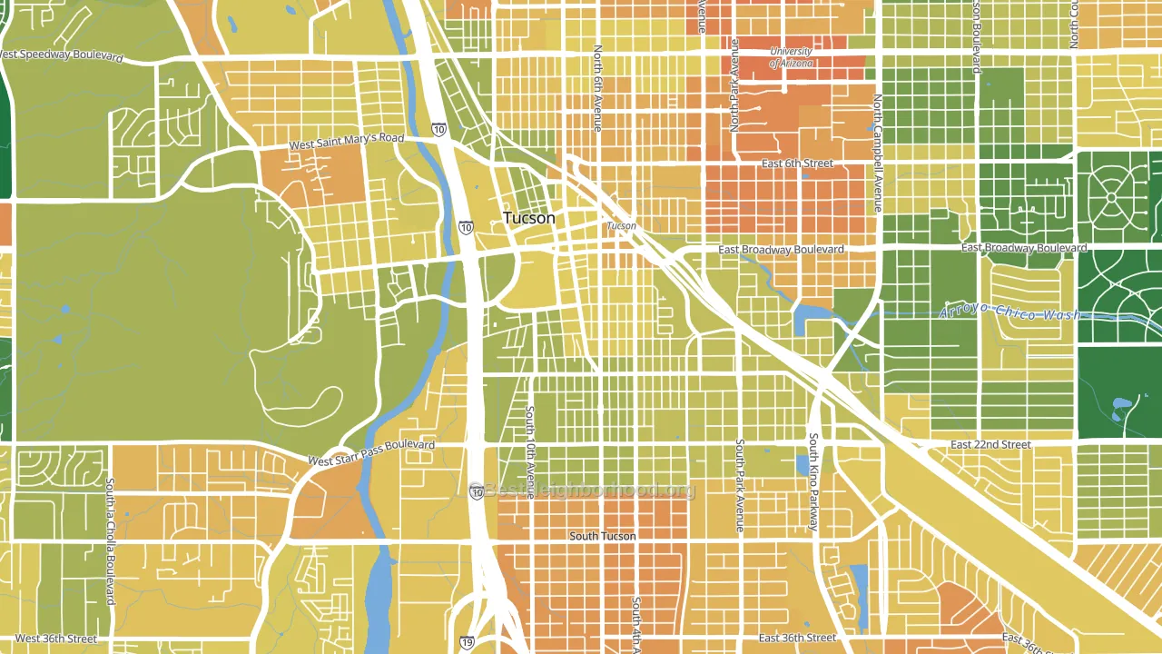 85701, AZ block-group voter-turnout map