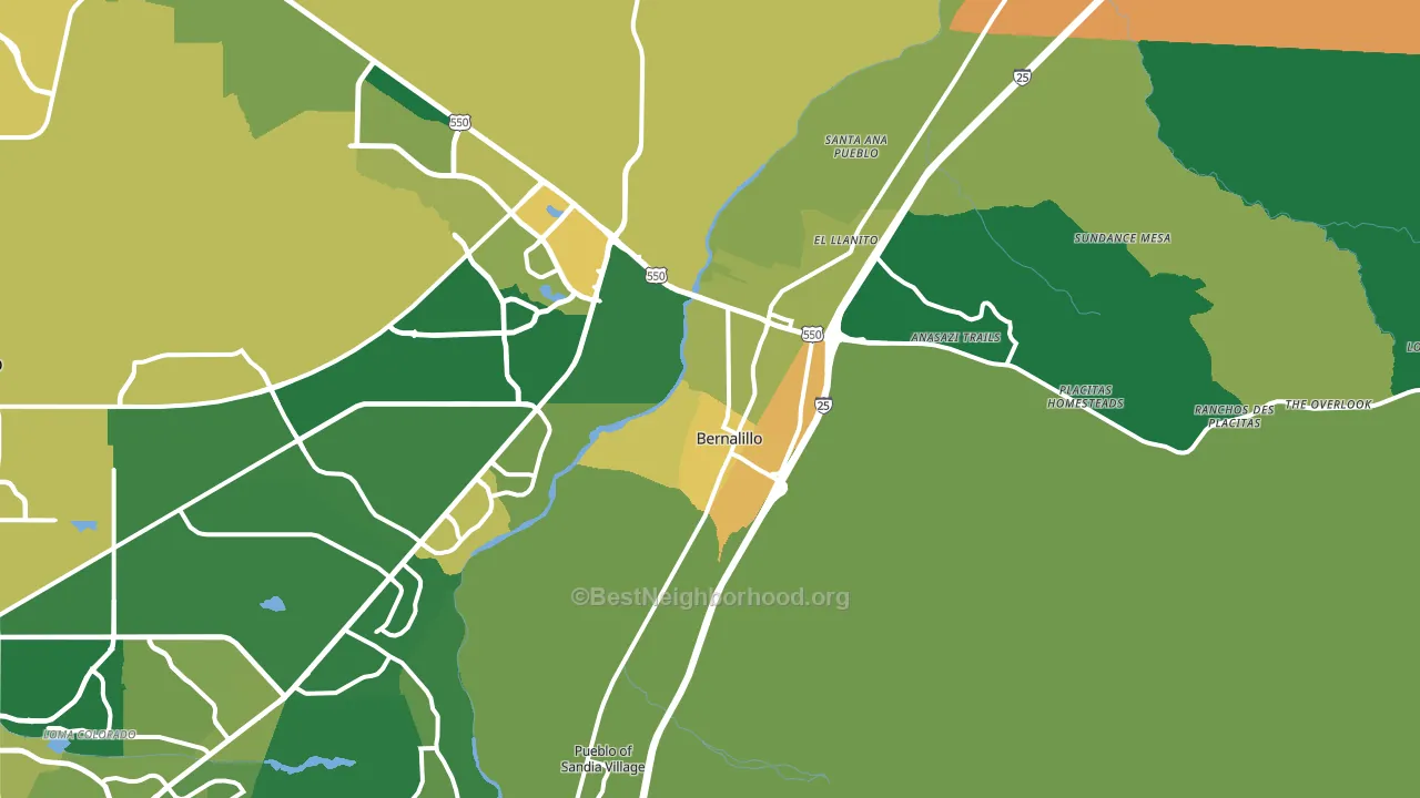 87004, NM block-group voter-turnout map