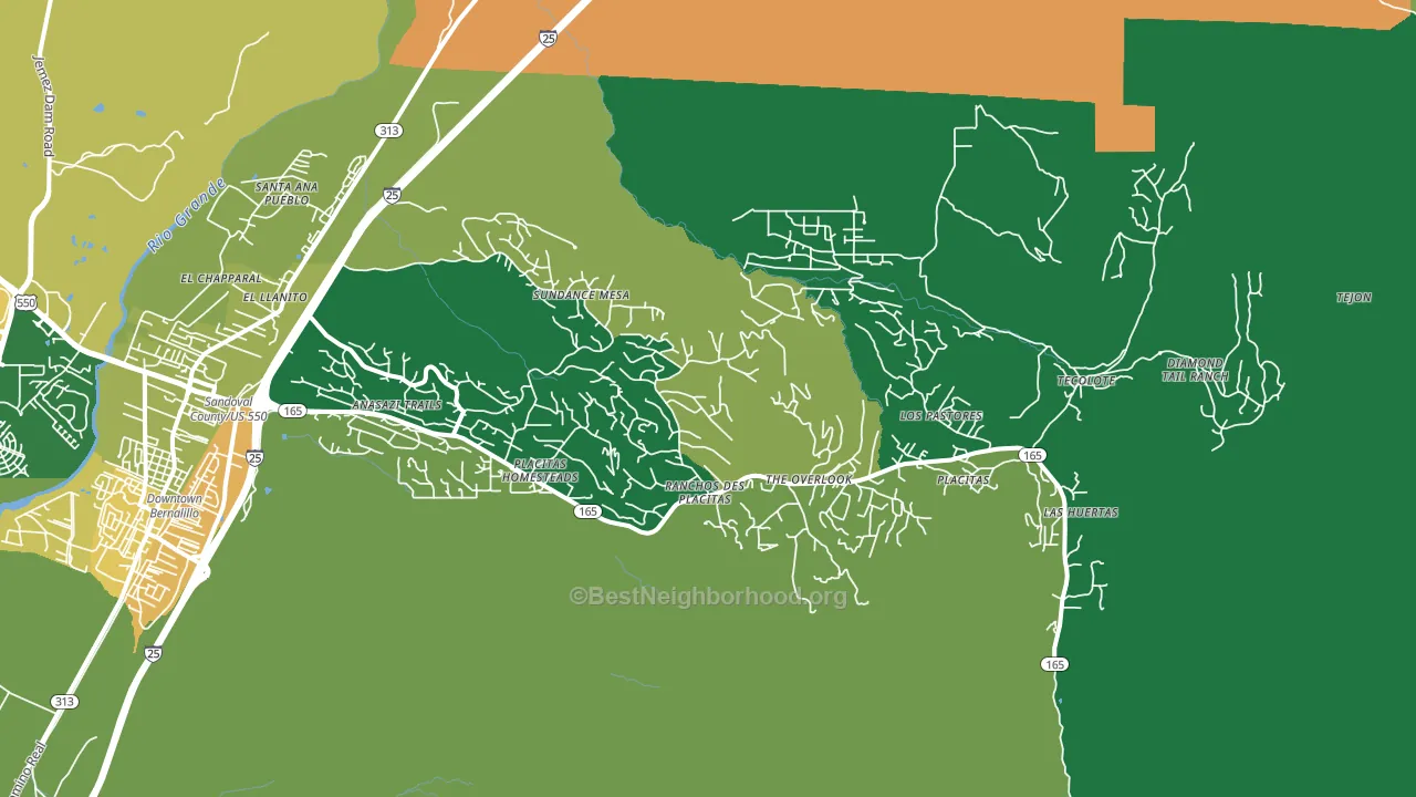 87043, NM block-group voter-turnout map