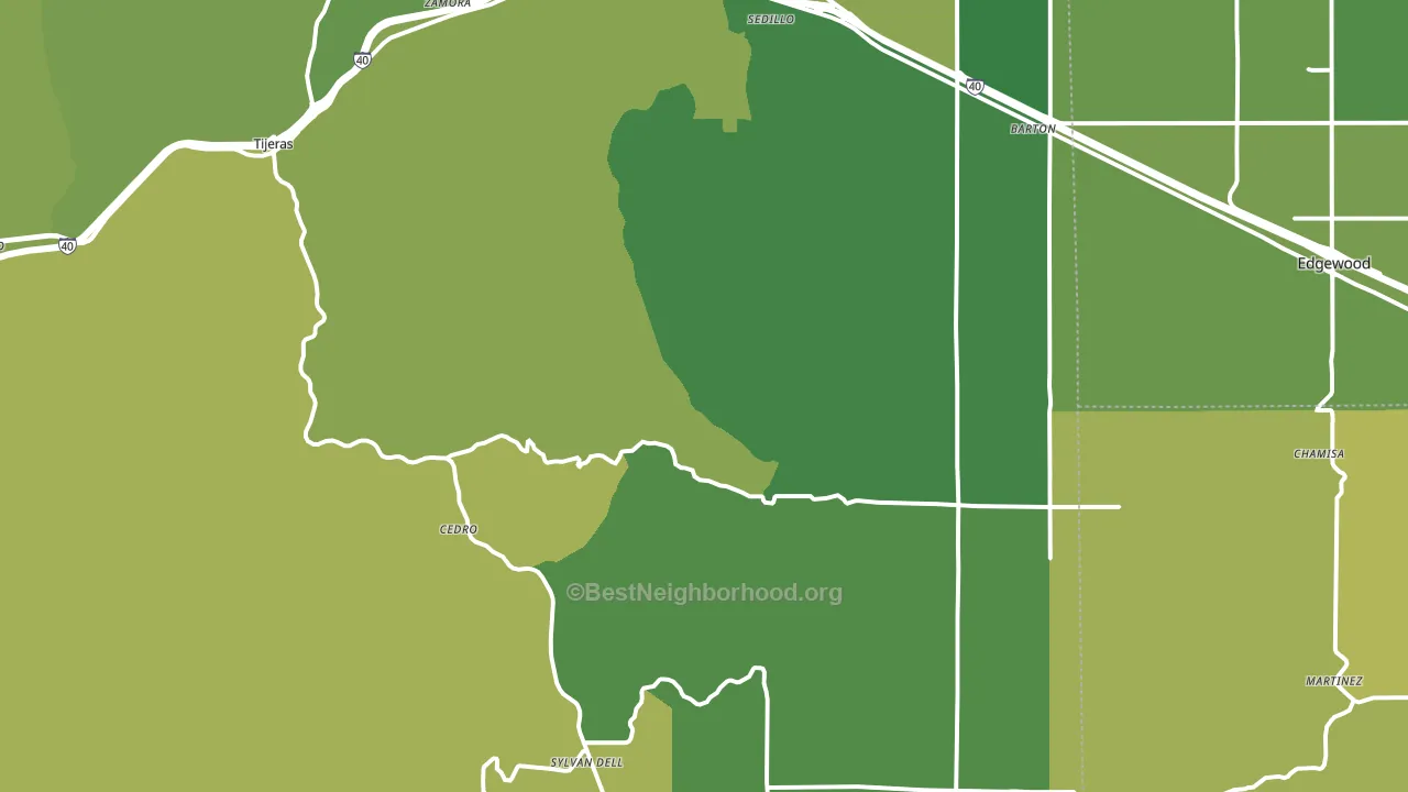 87059, NM block-group voter-turnout map
