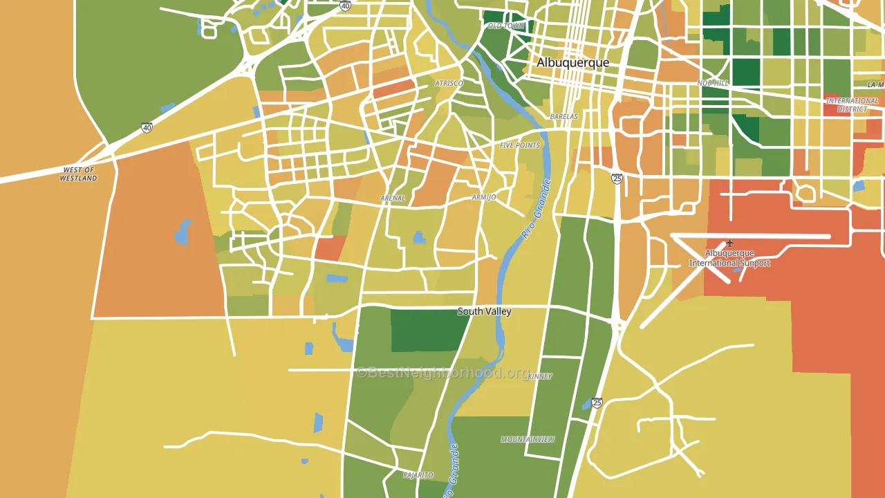87105, NM block-group voter-turnout map