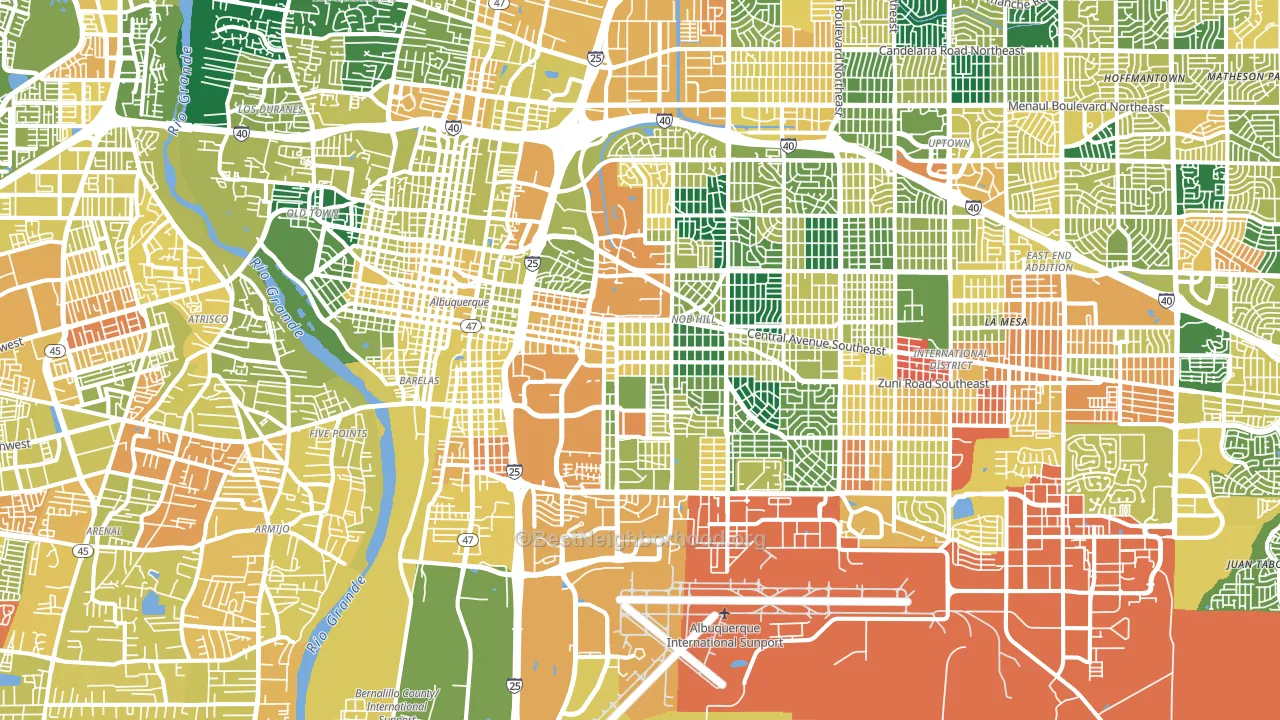 87106, NM block-group voter-turnout map