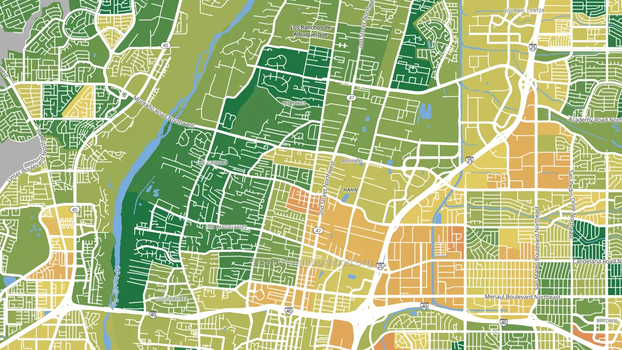 87107, NM block-group voter-turnout map