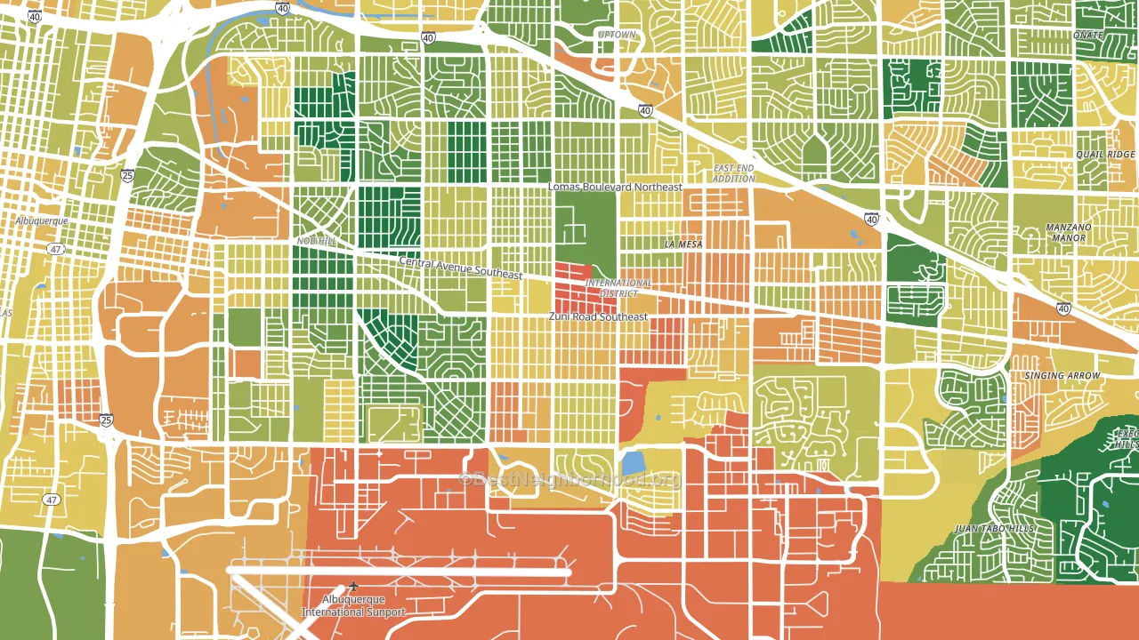 87108, NM block-group voter-turnout map