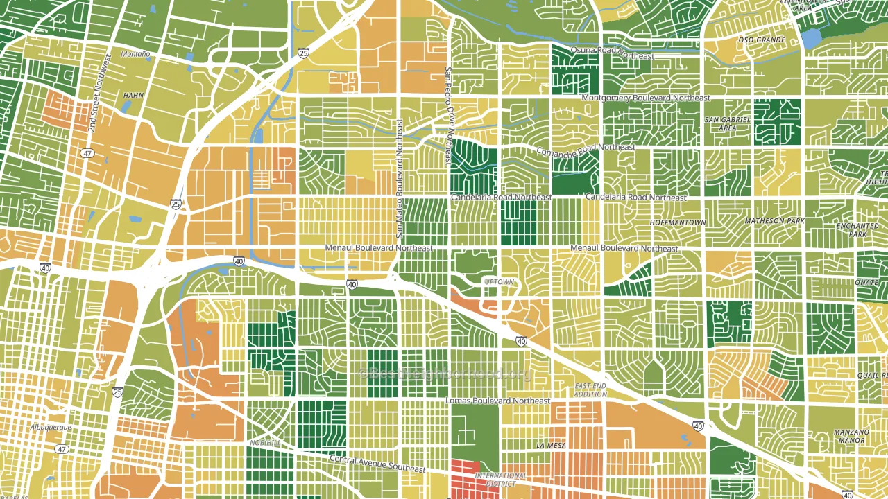 87110, NM block-group voter-turnout map