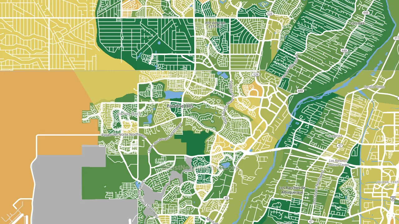 87114, NM block-group voter-turnout map