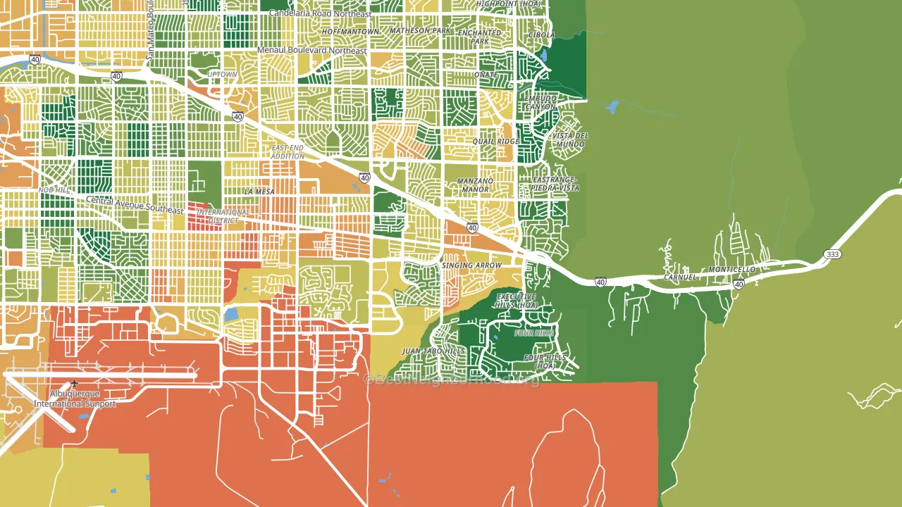 87123, NM block-group voter-turnout map