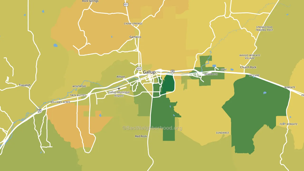87301, NM block-group voter-turnout map
