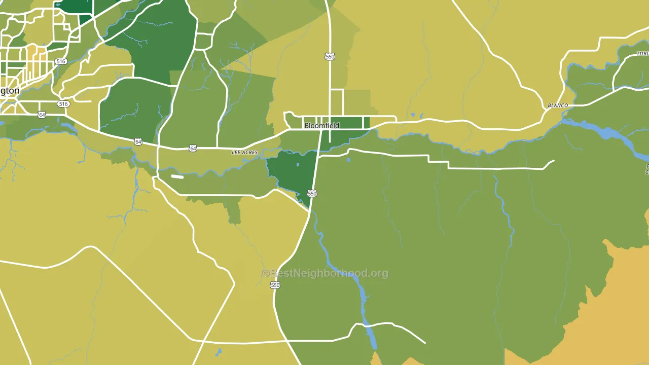 87413, NM block-group voter-turnout map