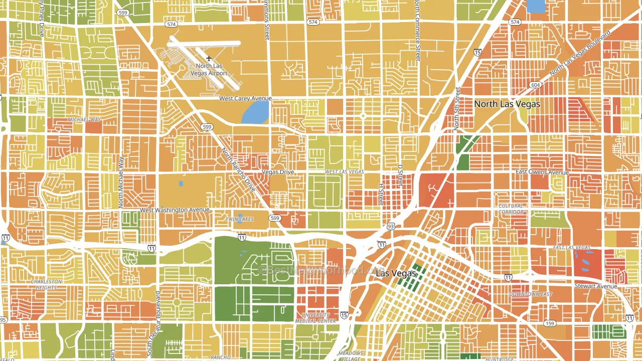 89106, NV block-group voter-turnout map