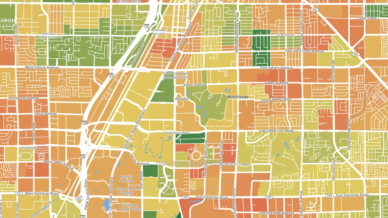89109, NV block-group voter-turnout map
