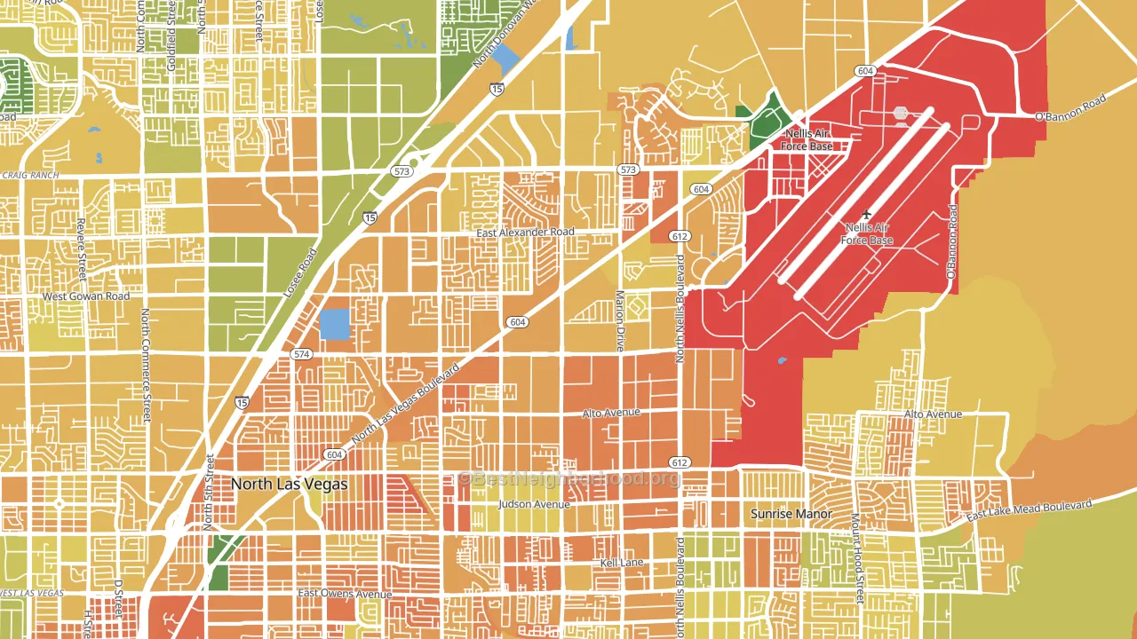 89115, NV block-group voter-turnout map
