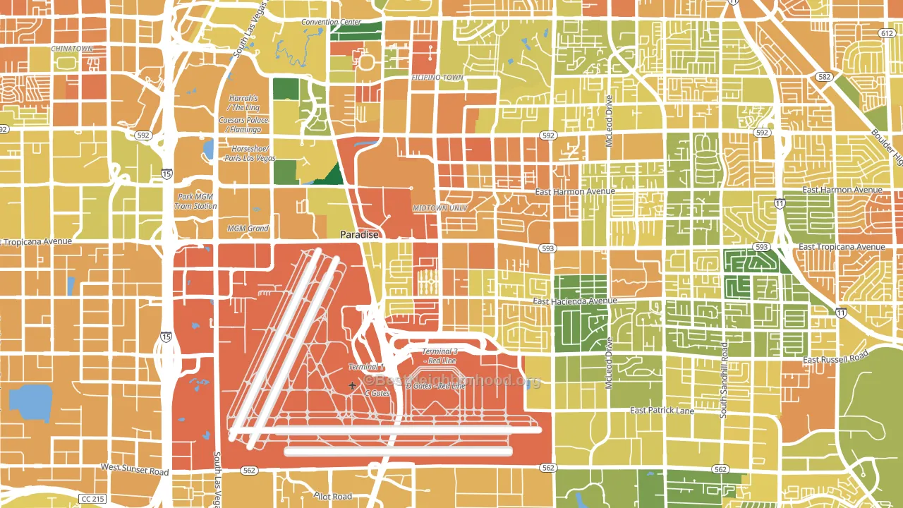 89119, NV block-group voter-turnout map
