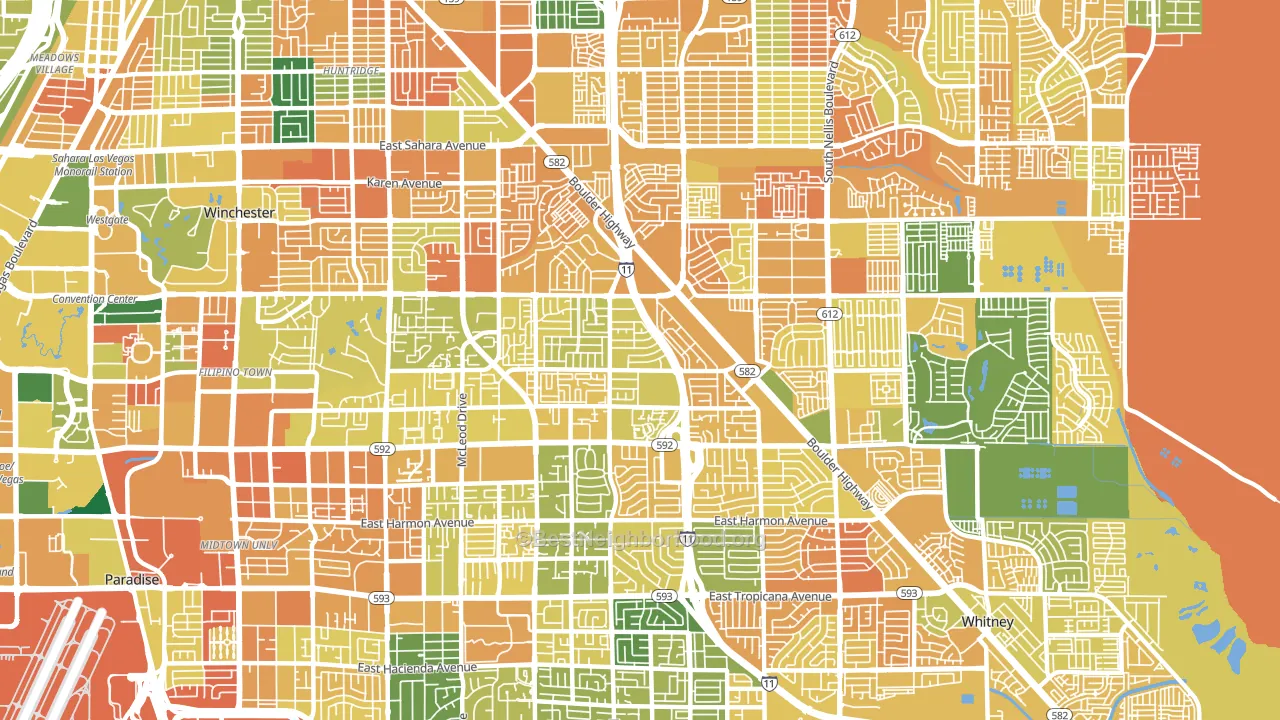 89121, NV block-group voter-turnout map