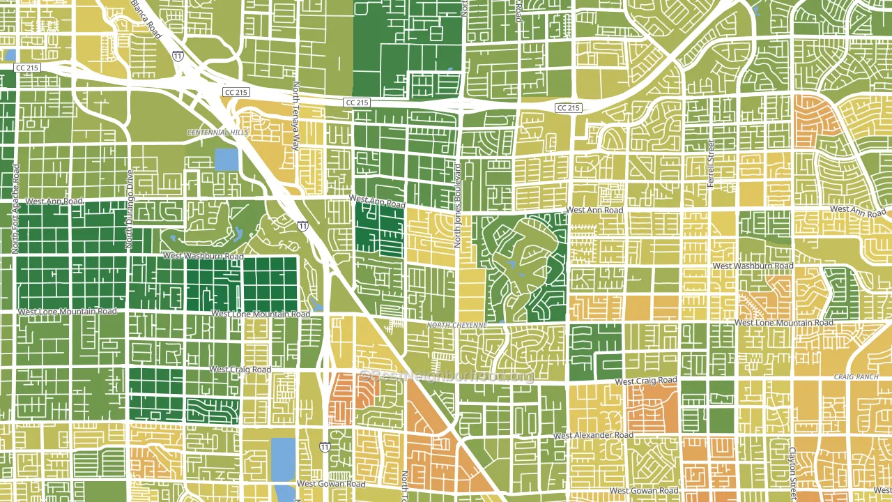 89130, NV block-group voter-turnout map