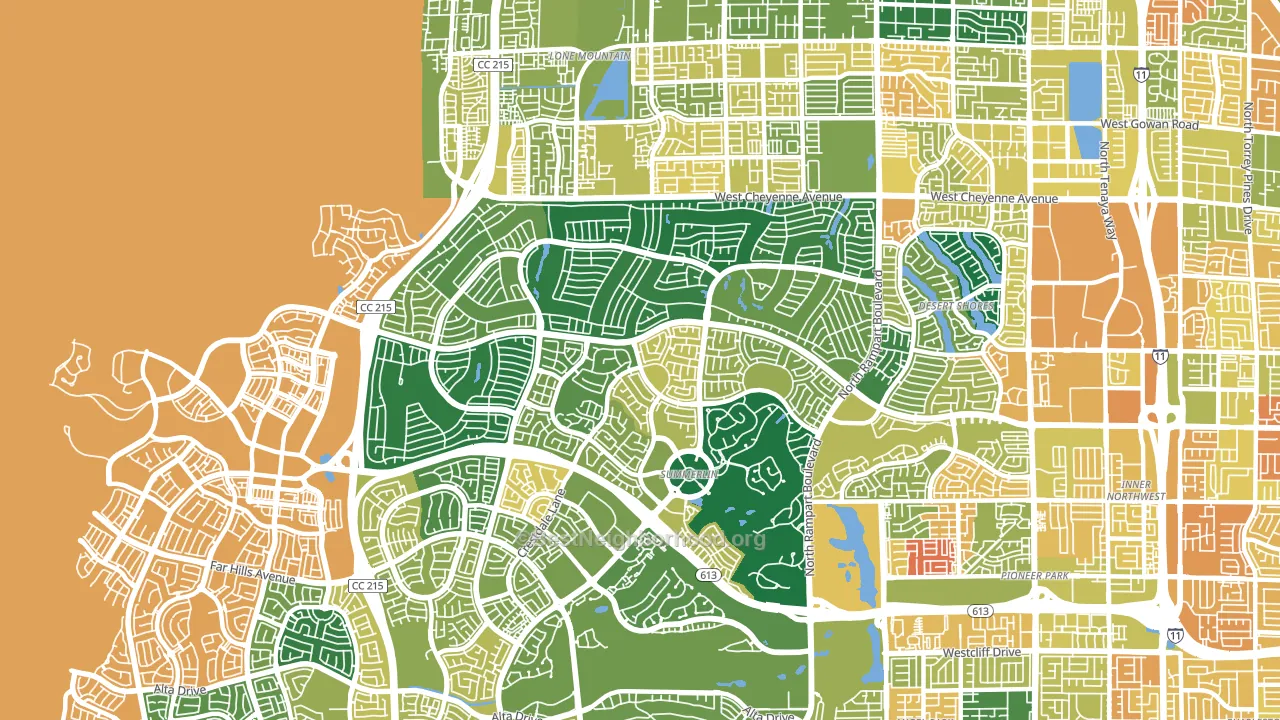 89134, NV block-group voter-turnout map