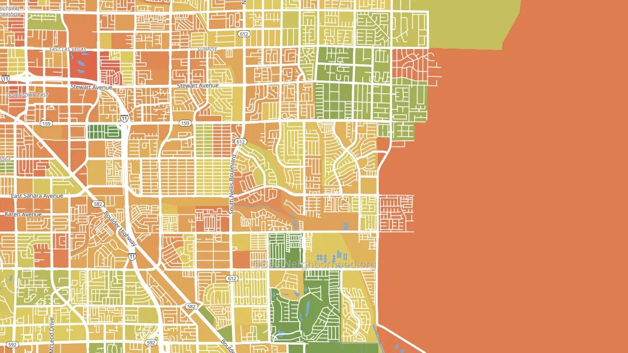 89142, NV block-group voter-turnout map
