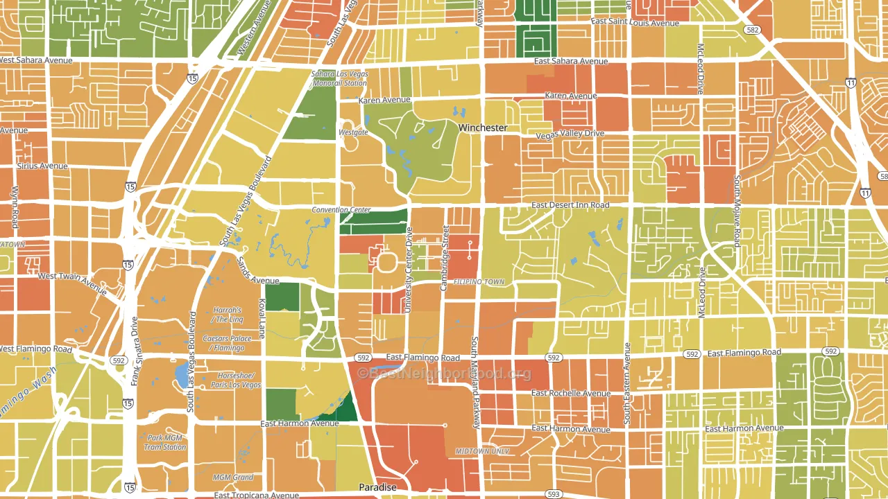 89169, NV block-group voter-turnout map