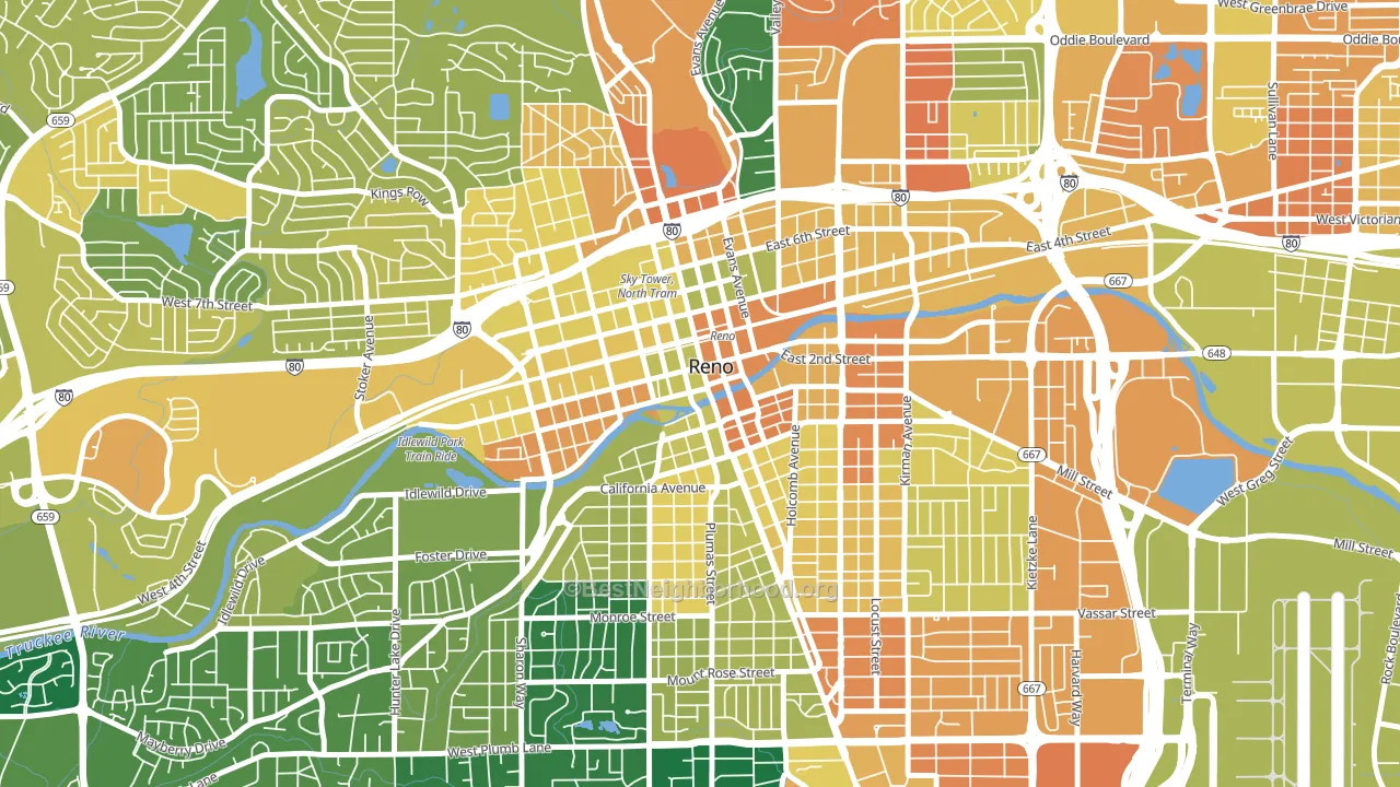 89501, NV block-group voter-turnout map