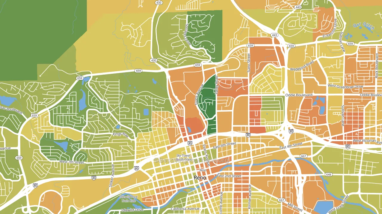89557, NV block-group voter-turnout map