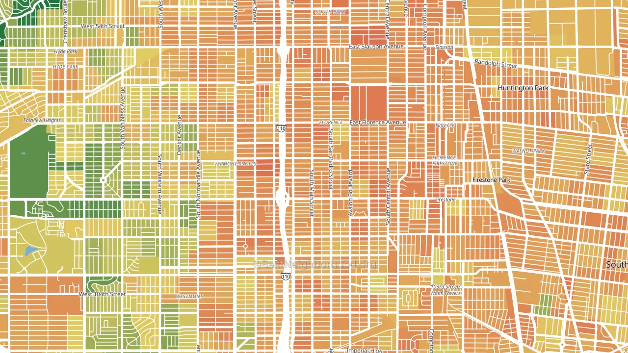 90003, CA block-group voter-turnout map