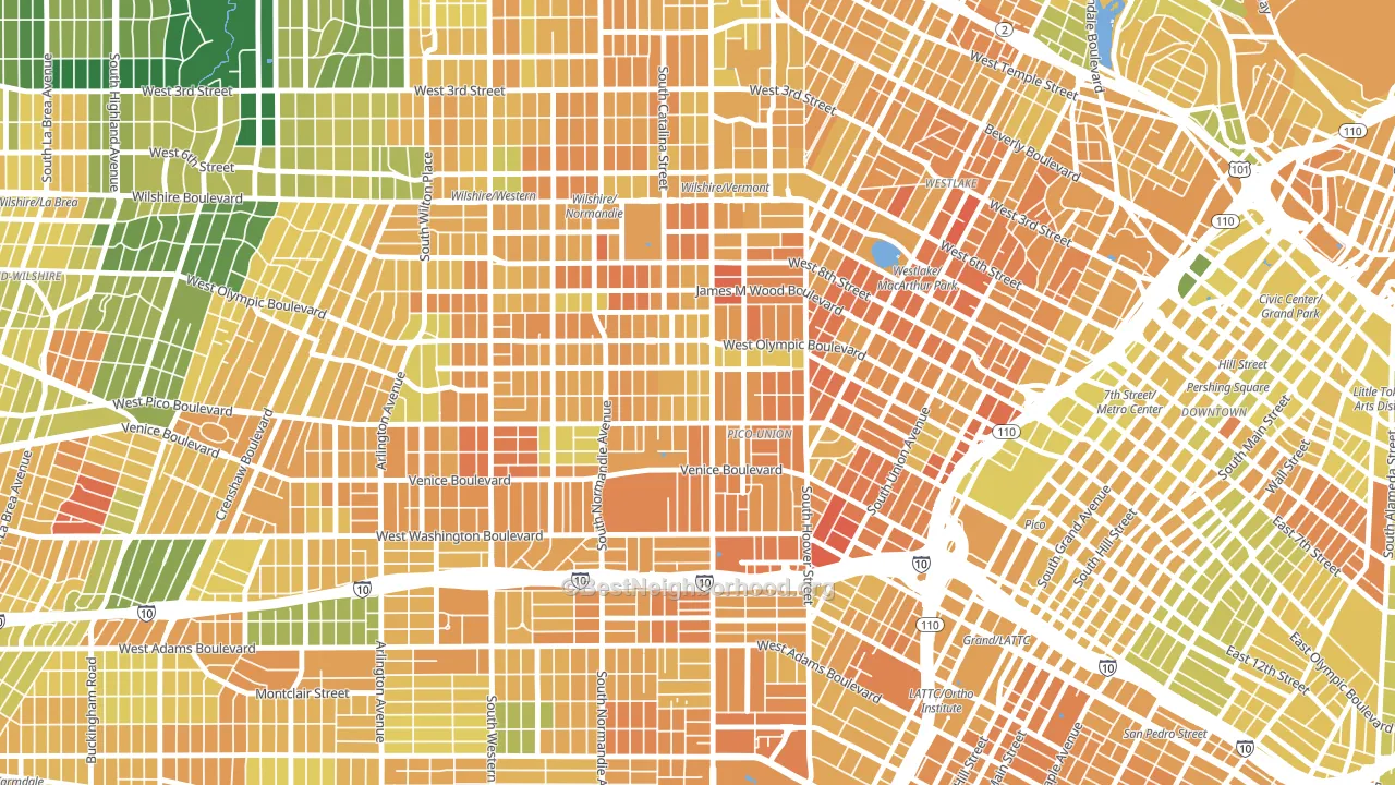 90006, CA block-group voter-turnout map