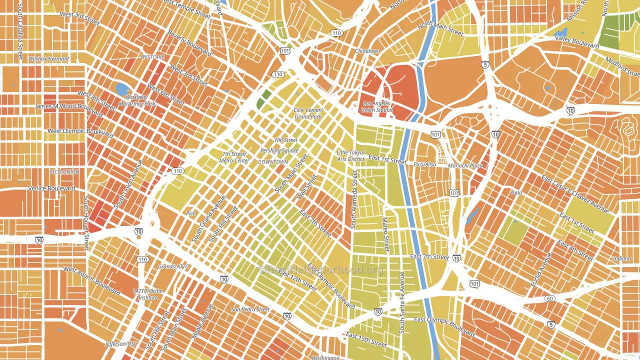 90013, CA block-group voter-turnout map