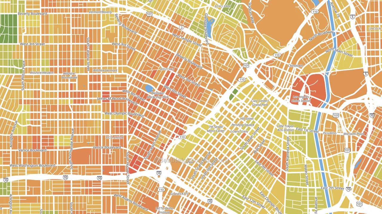 90017, CA block-group voter-turnout map