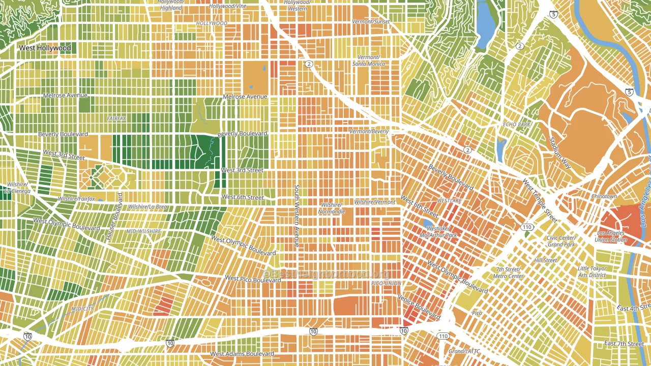 90020, CA block-group voter-turnout map