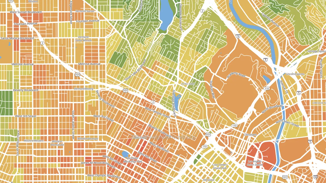 90026, CA block-group voter-turnout map
